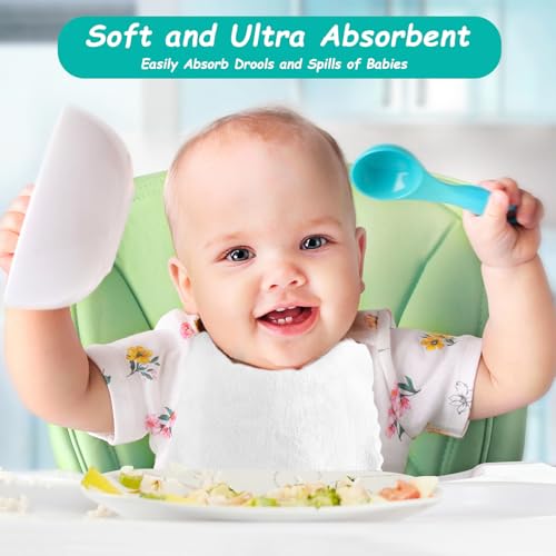 Image of HOMEXCEL Baby Washcloths 12 Pack-Microfiber Coral Fleece Baby Bath Face Towel 7 x 9 Inch Extra Absorbent Soft Burp Cloth and Wash Cloths for Newborn-Infants and Toddlers,White
