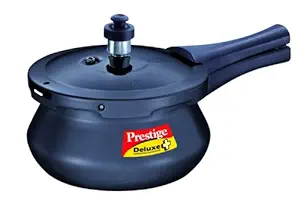 Prestige Deluxe Plus Baby Induction Base Hard Anodized Aluminium Outer Lid Pressure Handis, 2 Litres, Black