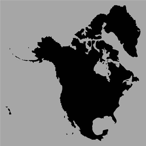 Image of Kayra Decor North America Map Wall Stencil for Painting, Art and Craft - Size 12 inch x 12 Inch.