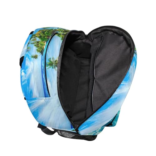 Sea Beach Palm Summer Laptop Backpack for Women Men, Personalized College Bookbag Travel Bag Casual Daypack back packs4