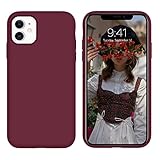 DUEDUE for iPhone 11 Case Liquid Silicone Slim Cover with Microfiber Lining Shockproof Protective Phone Case for iPhone 11 6.1 inch Wine Red