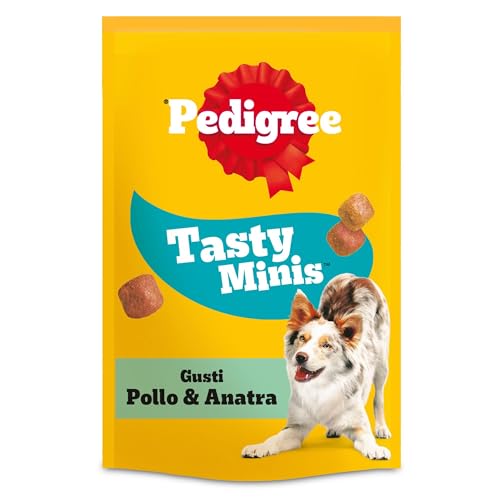 Pedigree Tasty Minis, Snack Cane al Pollo e Anatra, 6 Confezioni da 130g ciascuna