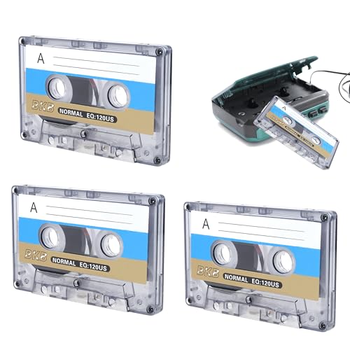 3PCS Blank Cassettes Tapes Professional Recording Time CD DVD Player Cassette Tapes 90 Minute Time Low Noise Surface Walkman for Recording Suitable for Personal Devices Automotive Stereo Systems