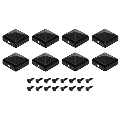 Capuchon de poteau de clôture 4x4 noir chapeau fer pour bois métal et terrasse