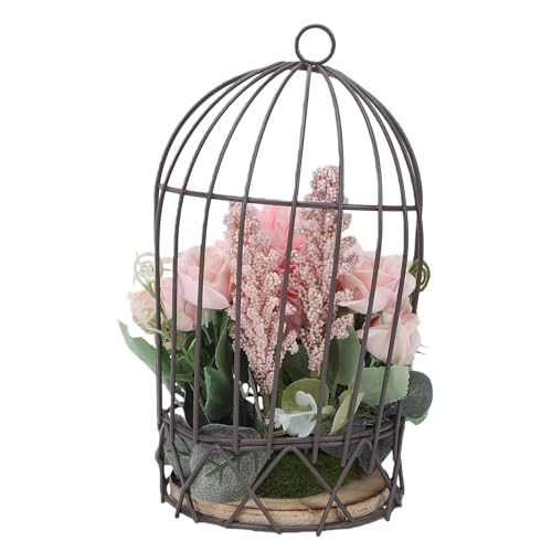Annadue Vogelkäfig- Blumentopf mit Glatter Oberfläche | Dekorativer Blumentopfhalter für Hochzeitsfeste (5- zackiges Rosenrosa)-8