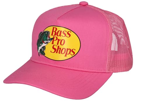 Bass Pro Shop Gorra de Malla para Hombre, Cierre Ajustable a presión, Ideal para Caza y Pesca, Rosa Encendido, Talla única