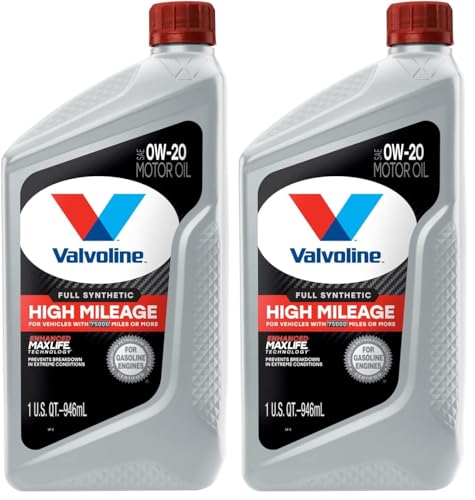 Image of Valvoline Full Synthetic High Mileage with MaxLife Technology SAE 0W-20 Motor Oil 1 QT (Packaging May Vary) (Pack of 2)