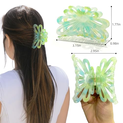 Pinzas de cabello florales GQLV pack 3 piezas multicolor miniatura 2