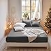 Price comparison product image MOHAP Double Size Fitted Sheet Gray with Extra Deep 30 cm Pocket Bed Sheet Only Bedsheet Brushed Microfiber Bottom Sheet for Double Bed 135x190 Grey