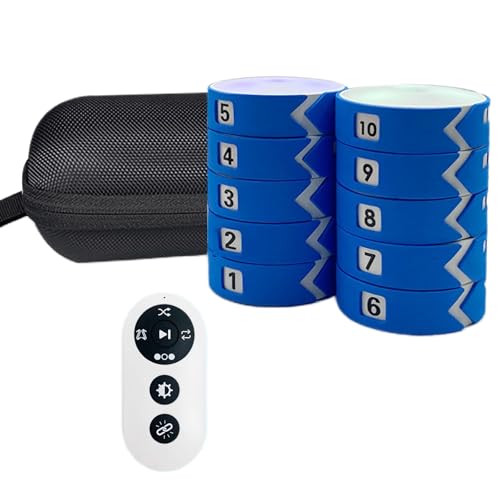 XUCS Luces de Entrenamiento de reacción, Kit de Entrenamiento de Luces de Agilidad Deportiva con 4 Modos y 4 Colores de luz, Mejora el Tiempo de reacción y la Agilidad de los Atletas (10 Piezas)