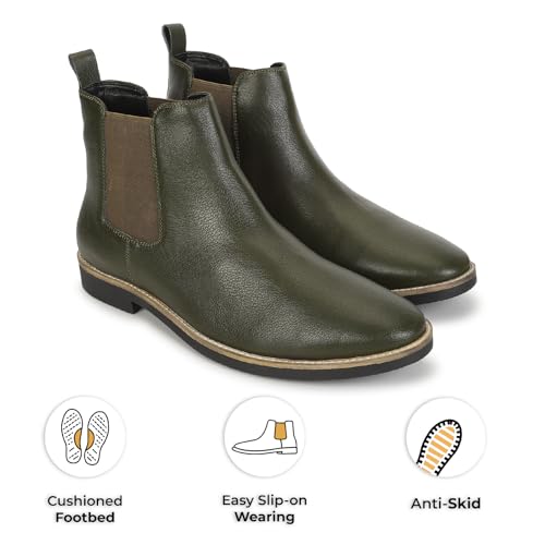 Image of YOHO Comfortable Boots For Men | Extra Cushioned Foot Bed And Skin Friendly Ankle Boot With Low Heels | PU Finish Material | Trendy, Stylish & Casual Boots | Winter, Snow & Holiday Outings