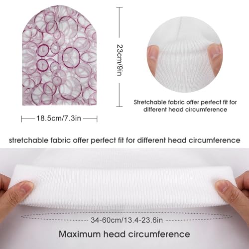 Slice Red Onion Rings Pattern Kids Beanie Hat for for Girls Boys Children Cap Winter Knitted Chemo Cancer Headwear Accessories Gifts Decoration2