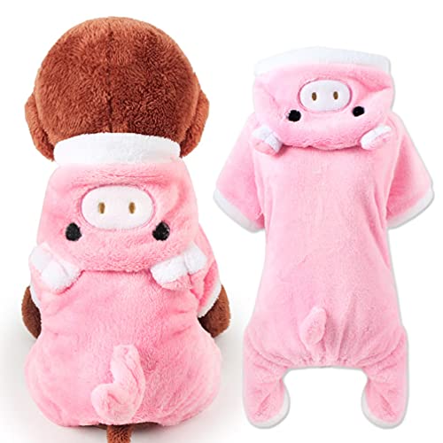 Disfraz de perro Hemobllo con diseño de cerdito rosa, talla S miniatura 3
