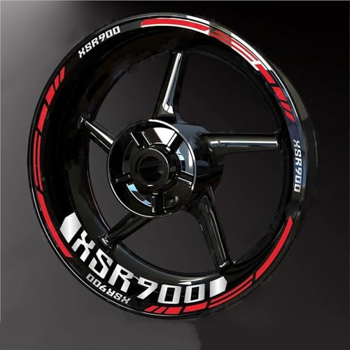 Radnabenaufkleber Motorrad-Felgenaufkleber Für Yamaha XSR 900 XSR900 Felgenstreifen Aufkleber Felgen Reflektierender Komplett Motorrad Dekor Felgenaufkleber(Farbe 13)