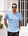 COOFANDY Muscle Tees for Men Summer Casual V Neck T Shirts Bodybuilding Fashion Hipster Shirt with Pocket Blue