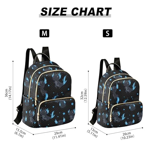 Image of Cute Axolotl Quilted Backpack Purse for Women Fashion Small Backpack M | Shoulder Bag Travel Casual Daypack