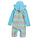 ADAVERANO Baby Jungen Sonnenanzüge UV50+ In einem Stück Reißverschluss vorne Badebeklideung MIT Kapuze.(Blaue Streifen,68-74Cm)