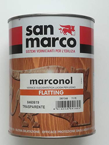  Flatting trasparente lucido per legno San marco 1 lt. Protegge e rinnova porte, finestre, mobili e manufatti in legno. A base oleosintetica