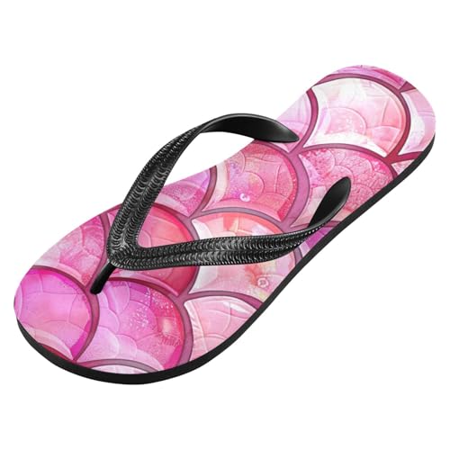 Mens Flip Flops Pink Mermaid ScaleSandal Flip Flops for Women Summer Beach Slipper 214B3210