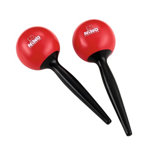 NINO NINO582R Plastic Maracas, Red, Large Size