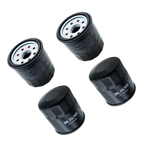 (4 Pack)13440-00-00 Oil Filter Compatible with Yamaha 5GH-13440 Series (61-00 71-00 70-00 80-00) 3R0076150M 18-7911-1 Fits Yamaha F100 F15-F115 Honda BF25-BF50 Tohatsu 9.9-115HP