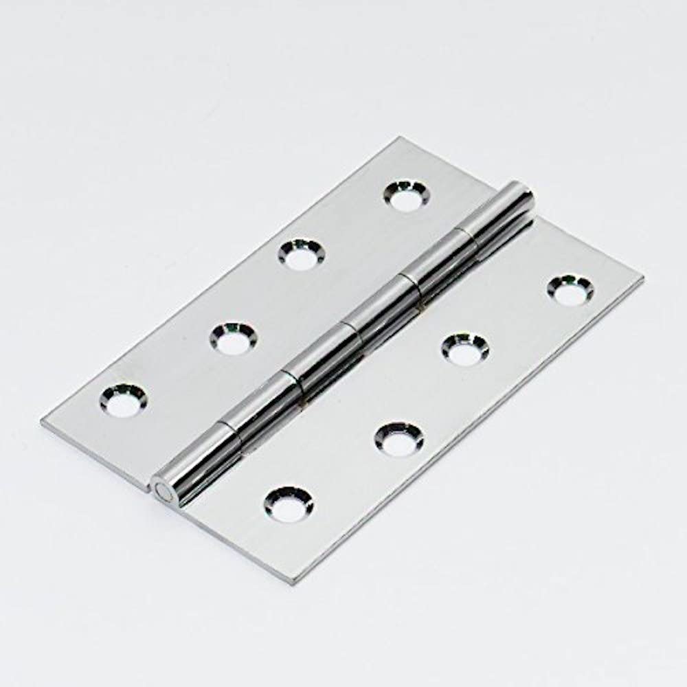 Merriway Silver Tone Bh07034 (2 Pcs) Polished Chrome Plated Butt Hinges 25Mm (1 Inch) - Pack Of 2 Pieces