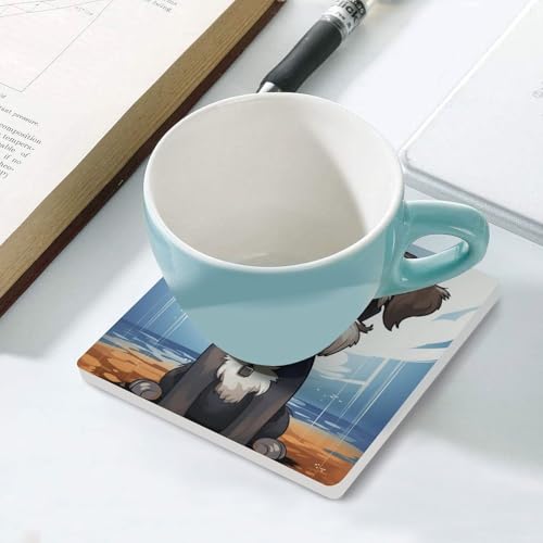 Dessous de verre Schnauzer absorbant pour stopper les taches et rayures de table - 6