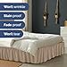 Wrap Around Dust Ruffle Bed Skirt - Cream - for King Size Beds with 12 Inch Drop - Easy Fit Elastic Strap - Adjustable Pleated Bedskirt w/Brushed Fabric - Wrinkle Free - for Women, Men, Kids & Teens