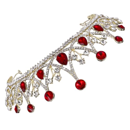 Couronne de mariée rouge légère pour éviter les douleurs de coiffure - 4