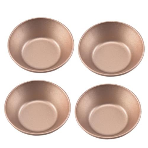 MUCKLILY 4Pcs Carbon Steel Baking Tart Molds Non Stick Pudding and Jelly Cup Molds for Easy Demoulding for Egg Tarts Muffins Cakes and Pies