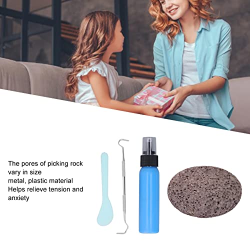 Peel Stone Kit Picking Rock Toy DIY Oval Stone Picking Rock Kit Fidget Toy Anxiety Relief Mental Relaxation for Boys Girls Adults(Blue Latex) - Image 3