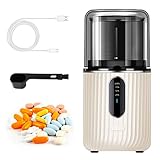 AUSSNICE Cordless Electric Pill Crusher Grinder - Pill Cutters for Small or Large Pills and Vitamin Tablets to Fine Powder - Electronic Pill Pulverizer - Removable Grinding Cup for Easy Cleaning
