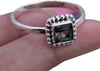 Genuine Rainbow Fire Mystic Topaz Ring, Solid 925 Sterling Silver, Engagement Ring, Vintage Jewelry Handmade Mystic Topaz Ring, Best Gift For Women, Fine Jewelry, Bridesmaid Gift, Awesome Jewelry