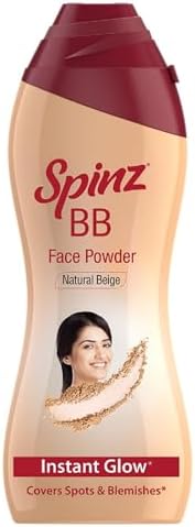 Spinz BB Brightening & Beauty Face Talc for Instant Brightness | Lasts 2X Longer, Covers Dark Spots and Blemishes, Gives Soft and Smooth Skin (Natural Beige) – 70 gm