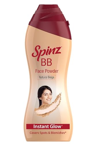 Image of Spinz BB Brightening & Beauty Face Talc for Instant Brightness | Lasts 2X Longer, Covers Dark Spots and Blemishes, Gives Soft and Smooth Skin (Natural Beige) - 70 gm