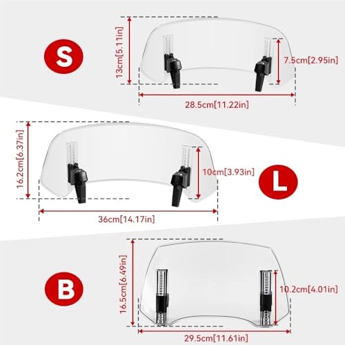 Pare-brise variable moto universel à pince avec structure aérodynamique - 4