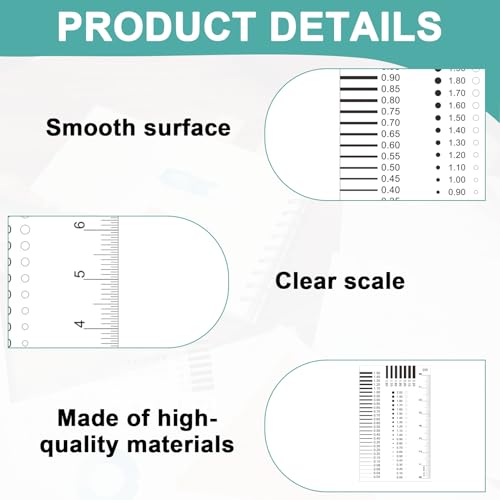 Menibeuty 2 Stück Risslineal Rissmonitor Rissbreitenlineal, Rissbreitenmesser Set, Meterriss Messkeil, Lineal für Gutachter Kfz Wertermittler und Handwerker, Hochpräzision, Einfach zu bedienen