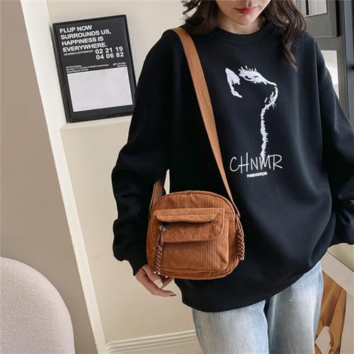 Small Corduroy Crossbody Bag Multi Pockets Hobo Satchel Handbag Mini Casual Corduroy Shoulder Mobile Phone Purse3