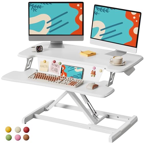 JOY worker Standing Desk Converter, 32" Height Adjustable Sit Stand