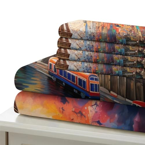 Funda nórdica de Torre Eiffel individual con impresión 3D en microfibra suave de 135x200 cm 7