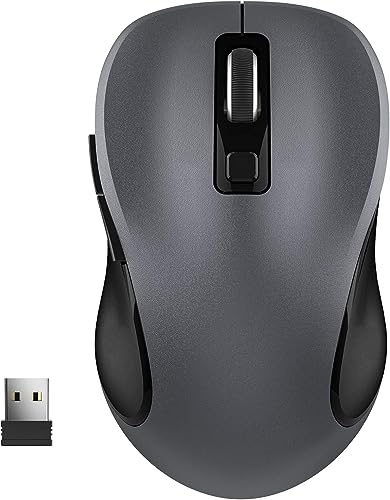 WisFox 2.4G Wireless Mouse for Laptop, Ergonomic Computer Mouse with USB Receiver and 3 Adjustable...