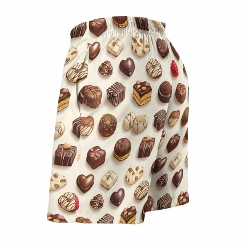 Hawaiian Shorts for Men - Comfy Chocolate Cake Print Mens Swim Trunks Bathing Suits with Mesh Lining4