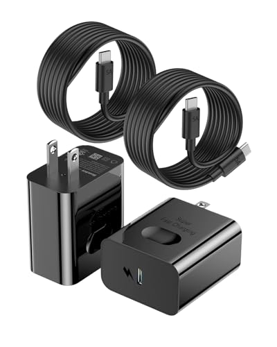 45W USB C Charger Block, 2Pack Super Fast Charger Type C PD Fast Charging with 5A USB-C Cable for Samsung Galaxy S25 Ultra / S25+ / S24 Ultra, iPhone 17/16 / 15 Pro, Pro Max, Plus, iPad, UL Listed