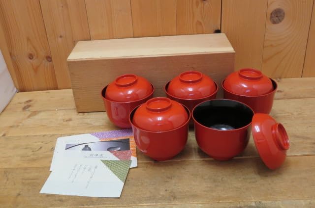 高級 象彦 蓋付 椀 汁椀 5客 鳥 鳳凰 金蒔絵 金 未使用 高級 象