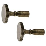 E-Outstanding Lamp Turn Knob 2PCS Antique Brass Knurled Lamp Keys for Turn Knob Socket
