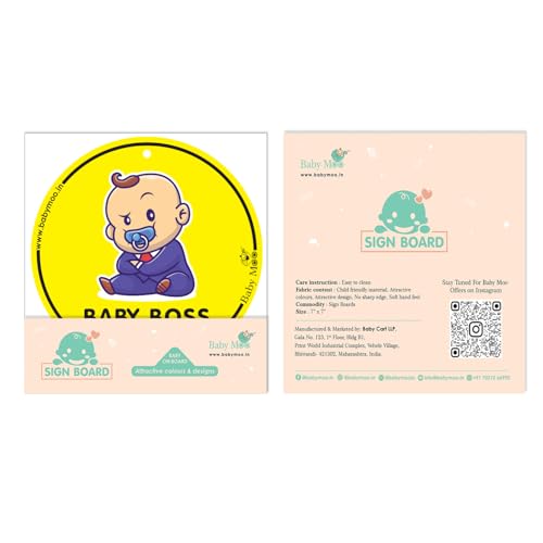 Image of Baby Moo Baby On Board Sticker-Weatherproof Car Decal-Adorable Design for Maximum Attention-Enhance Road Visibility&Safety-Easy Application&Residue-Free Removal-(Boss)