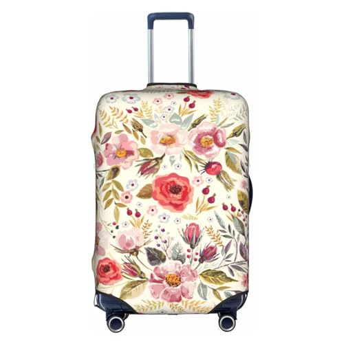 Housse de protection pour valise en tissu stretch à fleurs