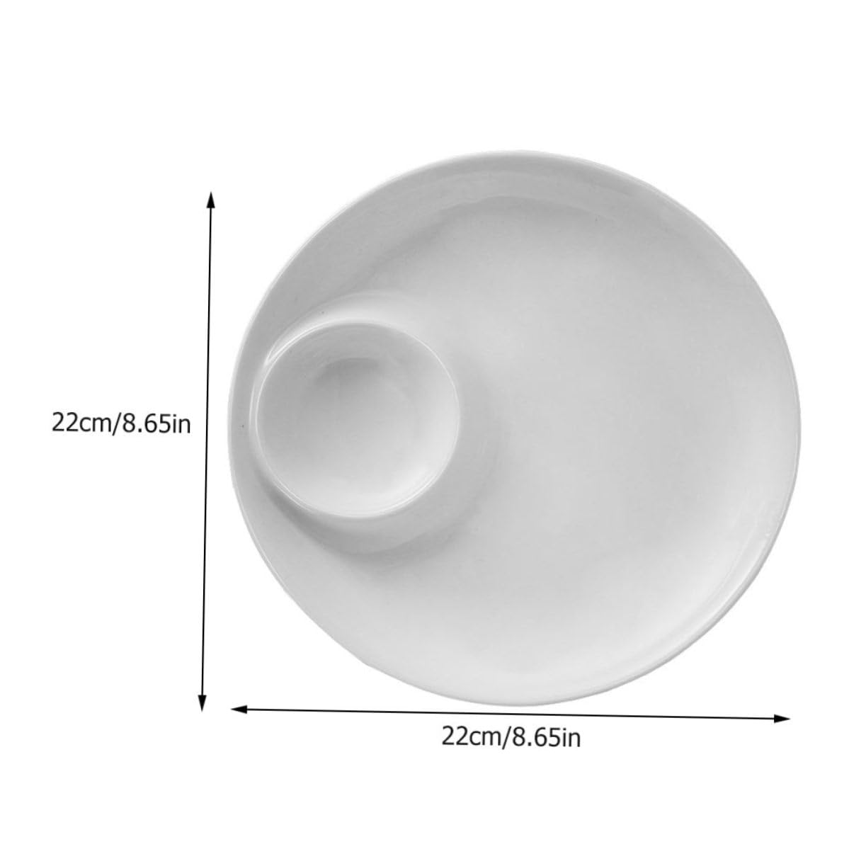 GRIRIW 1pc Dipping Sauce Plate Shrimp Dish Meal Plate Seafood Plate with Sauce Dish Portion Control Plate Luncheon Plate Dumpling Plate Dumpling Dish Appetizer Dish Plates Ceramics White