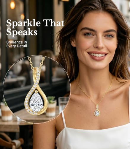 2CT Moissanite Necklace Anniversary Birthday Gifts for Women Wife Her - Image 5