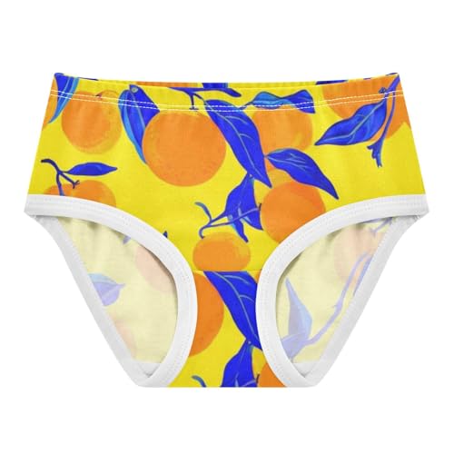 Girls Underwear Toddlers 2t Cotton Girl Panties Cute Print Briefs Underpants Oranges Deep Blue Leaves